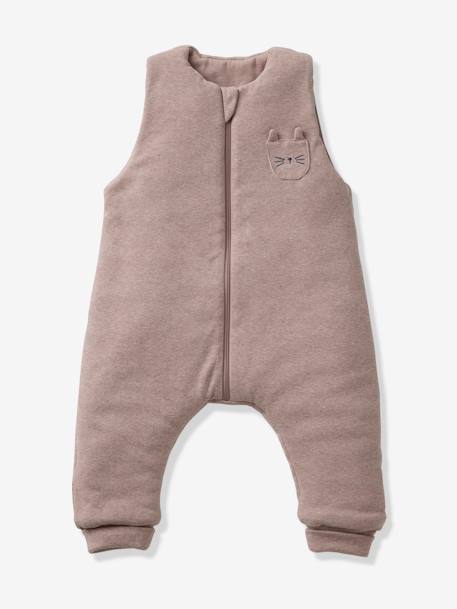 Baby Overall mit Fuß und abnehmbaren Ärmeln KLEINE KATZE Oeko-Tex beige meliert 2