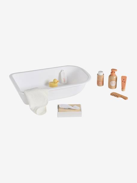 Puppen-Badewanne mit Zubehör aus Holz FSC® weiß 1