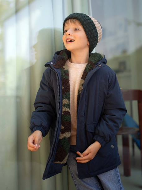 Jungen Winterjacke mit Teddyfleece-Futter & Recycling-Polyester nachtblau 2