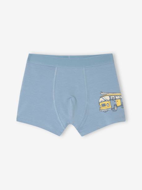 Bio-Kollektion: 5er-Pack Jungen Stretch-Boxershorts himmelblau 2