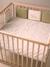 Wendbare Baby Bettumrandung/Laufgitterpolster BABYLON Oeko-Tex beige bedruckt 1