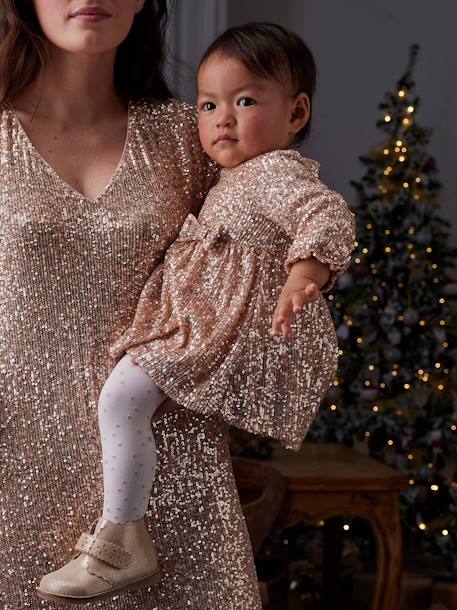 Festliches Baby Kleid mit Pailletten goldene pailletten capsule 1