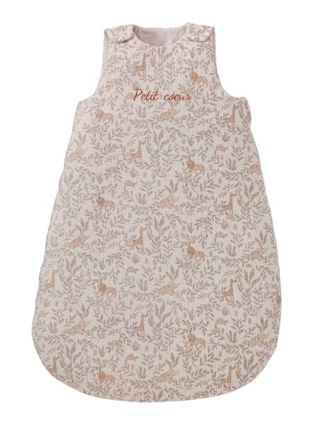 Ärmelloser Baby Schlafsack BABYLON, personalisierbar Oeko-Tex beige bedruckt 3