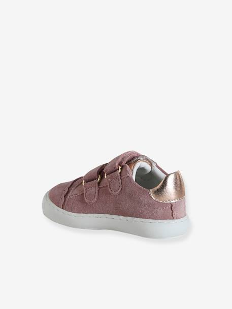 Baby Klett-Sneakers ausgestanzte Motive marine+pudrig rosa+weiß/gold 9