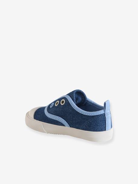 Baby Stoff-Sneakers mit Gummizug blau+blau chambray 11