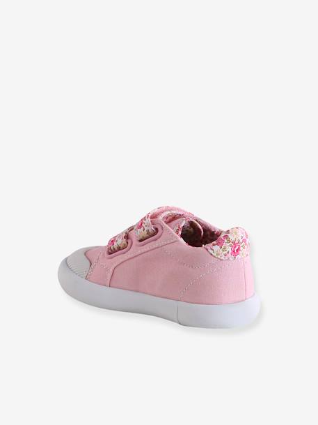 Mädchen Baby Stoffschuhe, Klett blau bedruckt+rosa+rosa bedruckt+violett bedruckt+weiß 25