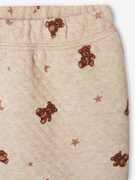 Baby-Set mit Teddyprint: Wickeljacke & Hose beige meliert 6