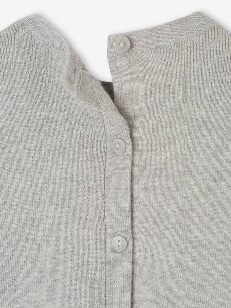 Flauschiger Baby Pullover AMOUR Oeko-Tex grau meliert 4