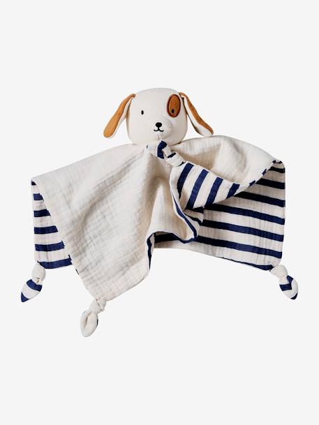 Baby Geschenk-Set: Hunde-Schmusetuch & Köfferchen, personalisierbar blau 4