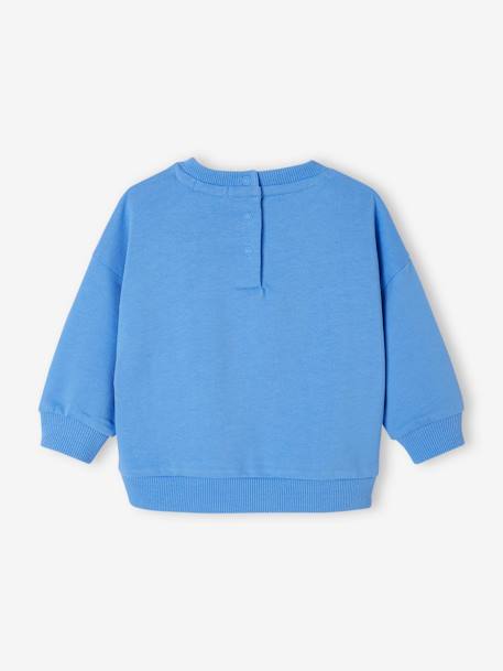 Baby Rundhals-Sweatshirt BASIC mit Recycling-Polyester blau+wollweiß 2