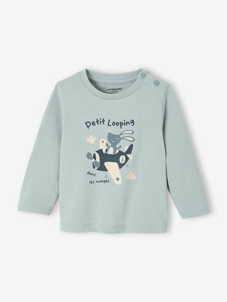 Jungen Baby Shirt eisblau+grau meliert+grau meliert+petrol+wollweiß 1