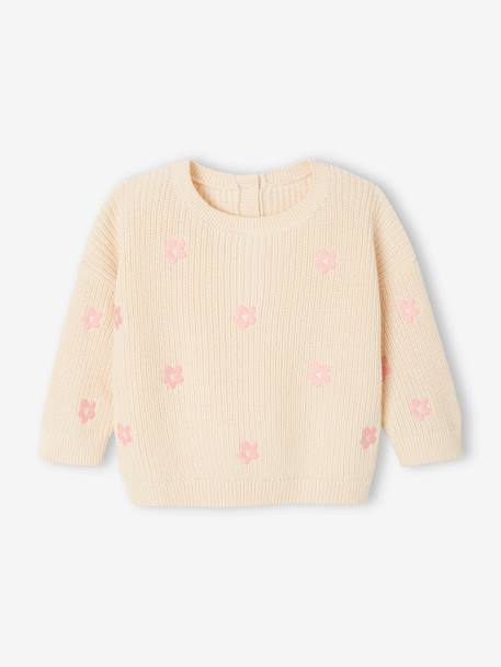 Bestickter Baby Pullover Oeko-Tex vanille 1