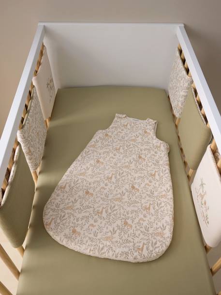 Wendbare Baby Bettumrandung/Laufgitterpolster BABYLON Oeko-Tex beige bedruckt 4