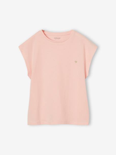 Mädchen T-Shirt BASIC, personalisierbar OEKO-TEX® bonbon rosa+koralle+marine+wollweiß 1