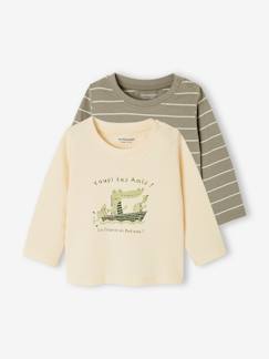 Babymode-Shirts & Rollkragenpullover-2er-Pack Baby Shirts BASIC, Print & Streifen Oeko-Tex