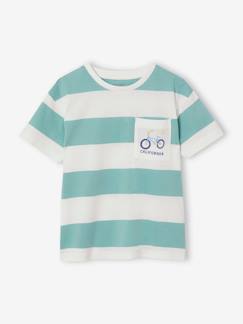 Jungenkleidung-Shirts, Poloshirts & Rollkragenpullover-Shirts-Jungen T-Shirt mit breiten Streifen und Recycling-Baumwolle