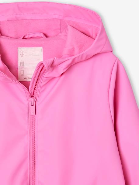 Mädchen Regenjacke mit Kapuze rosa 7