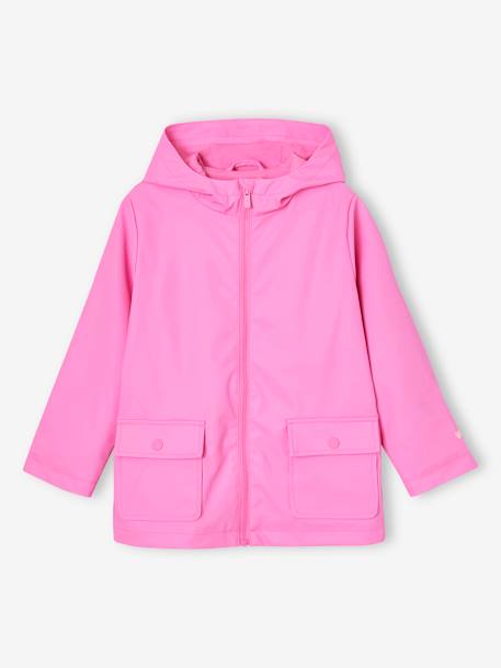 Mädchen Regenjacke mit Kapuze rosa 4