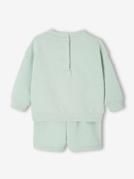 Baby-Set: Sweatshirt & Shorts, mit Recycling-Polyester graublau 4