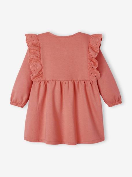 Mädchen Baby Kleid graublau+rosa 9