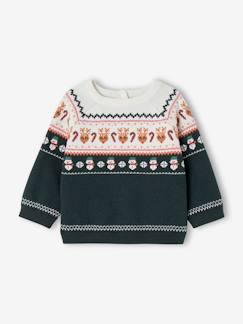 Babymode-Pullover, Strickjacken & Sweatshirts-Pullover-Baby Weihnachtspullover, Jacquardstrick