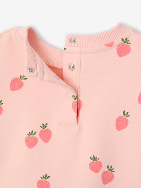 Baby Sweatshirt rosa+wollweiß bedruckt/apfel 4