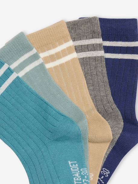 5er-Pack Jungen Socken BASICS OEKO-TEX® himmelblau+khaki+marine 6