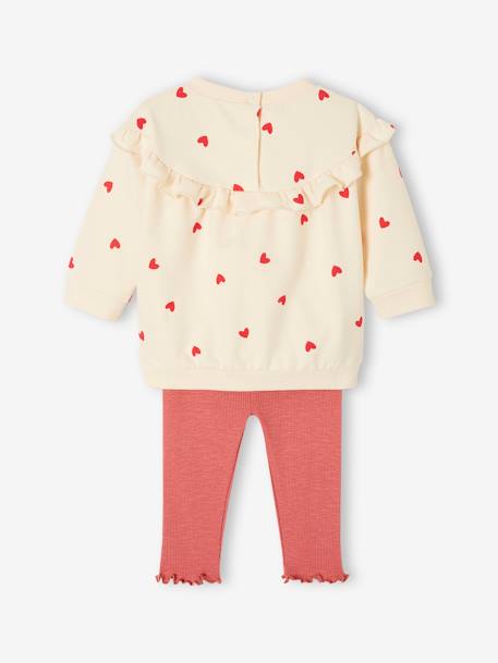 Baby-Set: Sweatshirt & Leggings OEKO-TEX® fuchsia+karamell+wollweiß 16