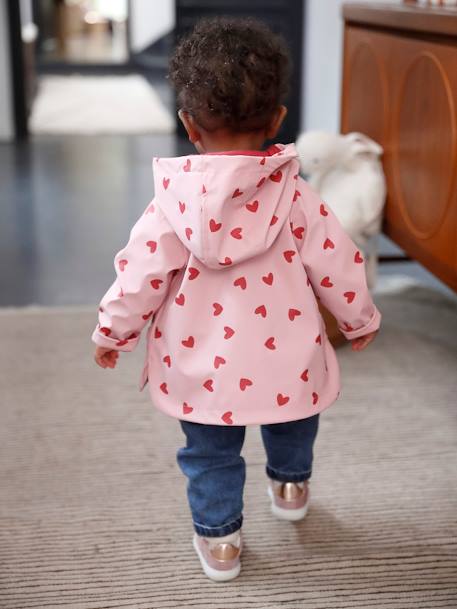 Mädchen Baby Regenjacke aquamarin gänseblümchen+rosa+wollweiß 18