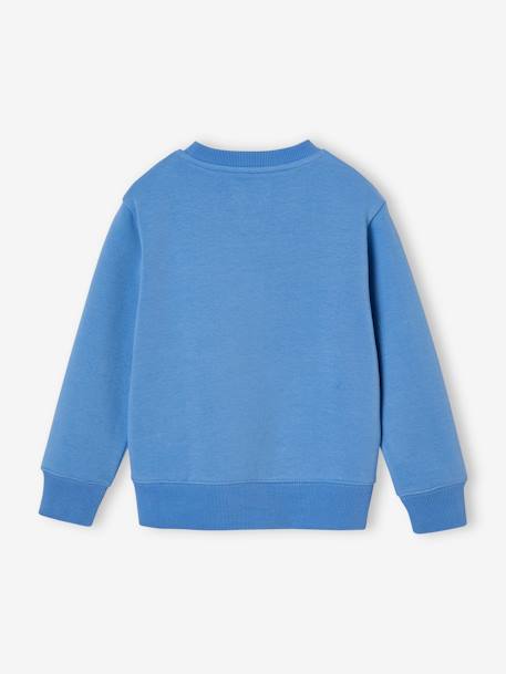 Jungen Sweatshirt BASIC mit Print und Recycling-Polyester aqua+blau+weiß meliert 5