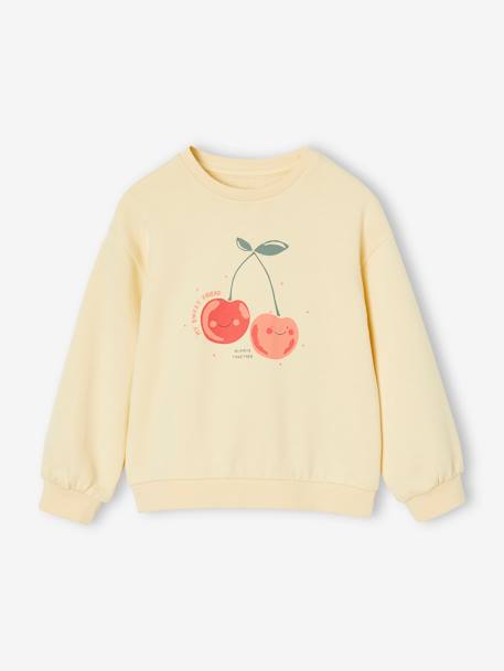 Mädchen Sweatshirt mit Printmotiv vorn hellgelb 1