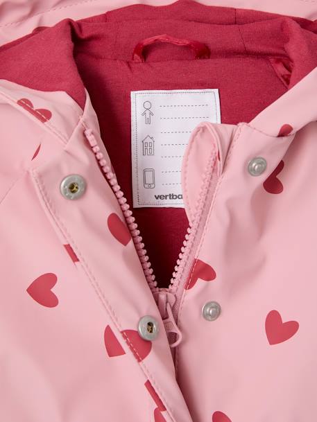 Mädchen Baby Regenjacke aquamarin gänseblümchen+rosa+wollweiß 14