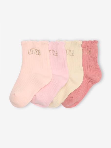 4er-Pack Baby Socken LITTLE BASIC OEKO-TEX® altrosa+cappuccino+koralle+marine 5