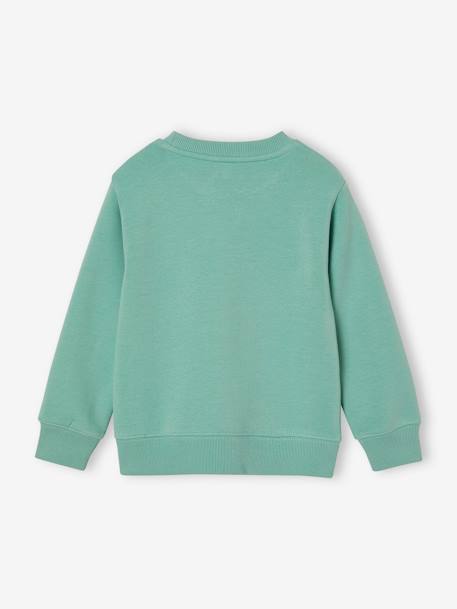 Jungen Sweatshirt BASIC mit Print und Recycling-Polyester aqua+blau+weiß meliert 2