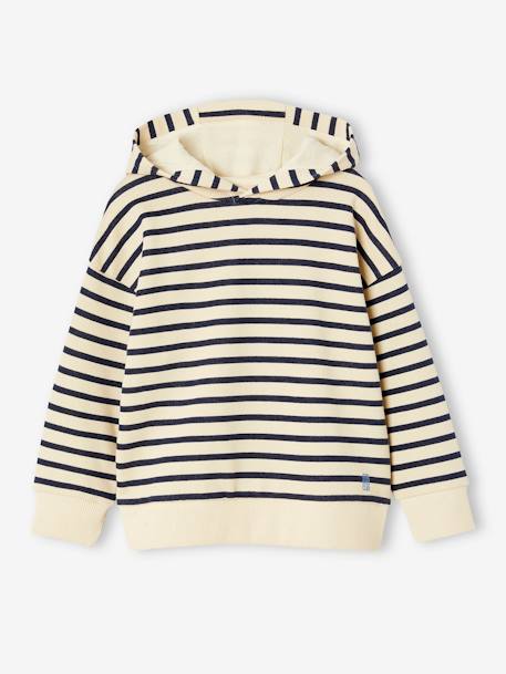 Gestreiftes Jungen Kapuzensweatshirt marine 3