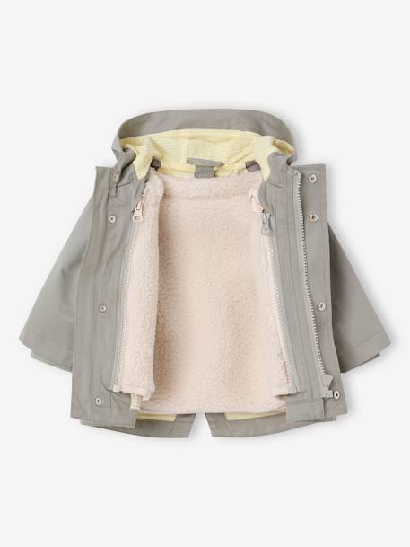 Baby 3-in-1-Übergangsjacke mit Teddyfleece-Weste salbeigrün 3