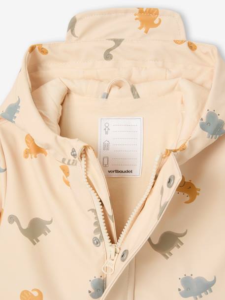 Baby Regenjacke mit Kapuze und Dinosauriern vanille 5