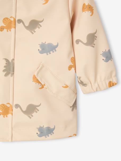 Baby Regenjacke mit Kapuze und Dinosauriern vanille 6