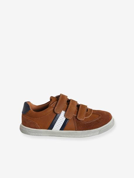 Jungen Sneakers mit Klettverschluss braun+dunkelblau 2