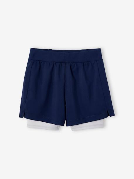 Mädchen 2-in-1 Sport-Shorts koralle+marine 5