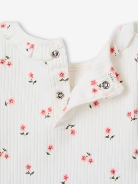 Bio-Kollektion: geripptes Baby Shirt mit langen Ärmeln hellrosa+himmelblau 3