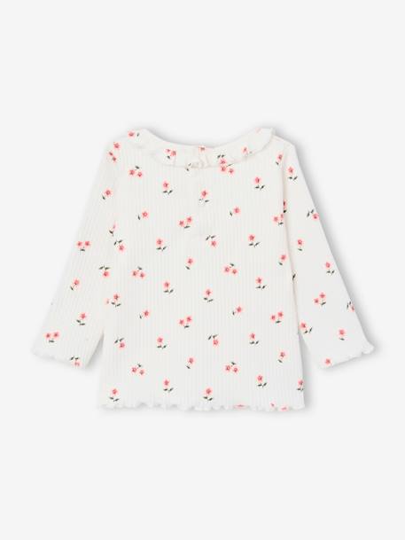 Bio-Kollektion: geripptes Baby Shirt mit langen Ärmeln hellrosa+himmelblau 4