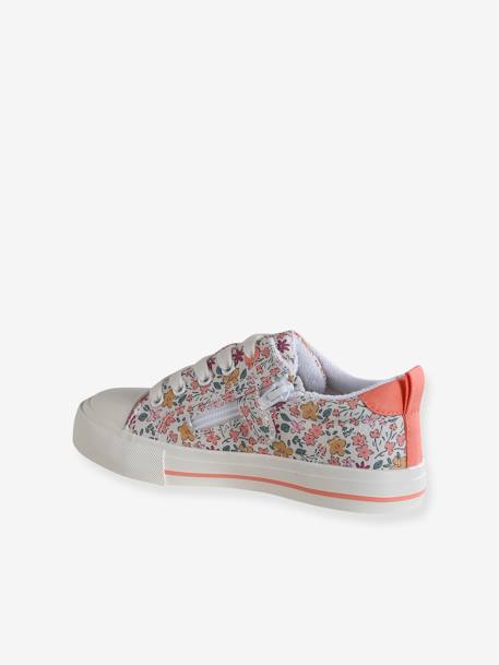 Mädchen Stoff-Sneakers mit Reißverschluss grün bedruckt/tropical+rosa bedruckt+weiß bedruckt 11