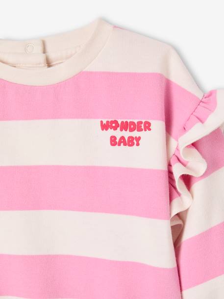 Mädchen Baby Sweatshirt mit Schriftzug und Recycling-Polyester bonbon rosa 3