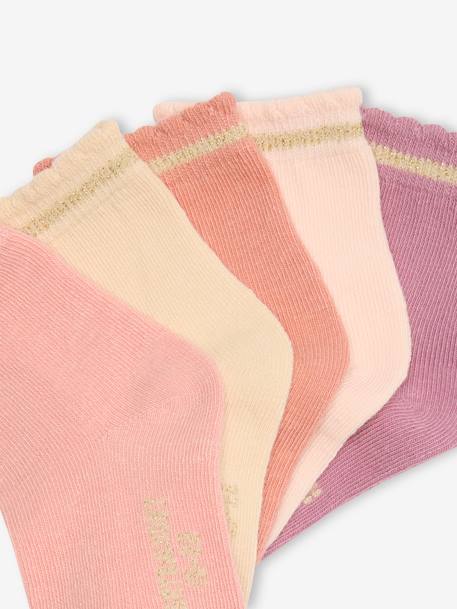 5er-Pack Mädchen Baby Glitzersocken BASICS OEKO-TEX® pudrig rosa+rosa 2