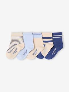 Babymode-5er-Pack gestreifte Baby Socken BASIC Oeko-Tex