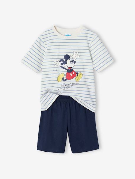 Gestreifter Jungen Sommer-Schlafanzug Disney MICKY MAUS Oeko-Tex nachtblau 1