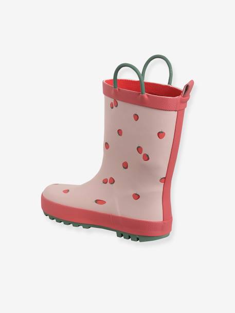 Zweifarbige Mädchen Gummistiefel rosa bedruckt+set violett 3