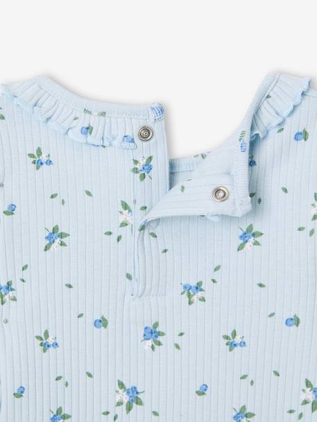 Bio-Kollektion: geripptes Baby Shirt mit langen Ärmeln hellrosa+himmelblau 8