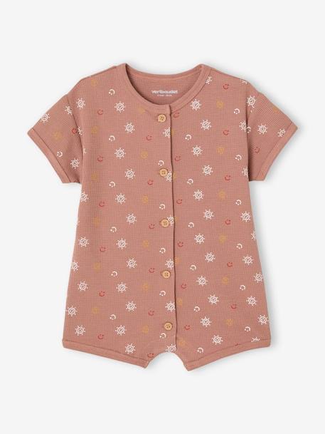 Baby-Set: Overall & Halstuch aus Waffelpikee Oeko-Tex hellbraun 3